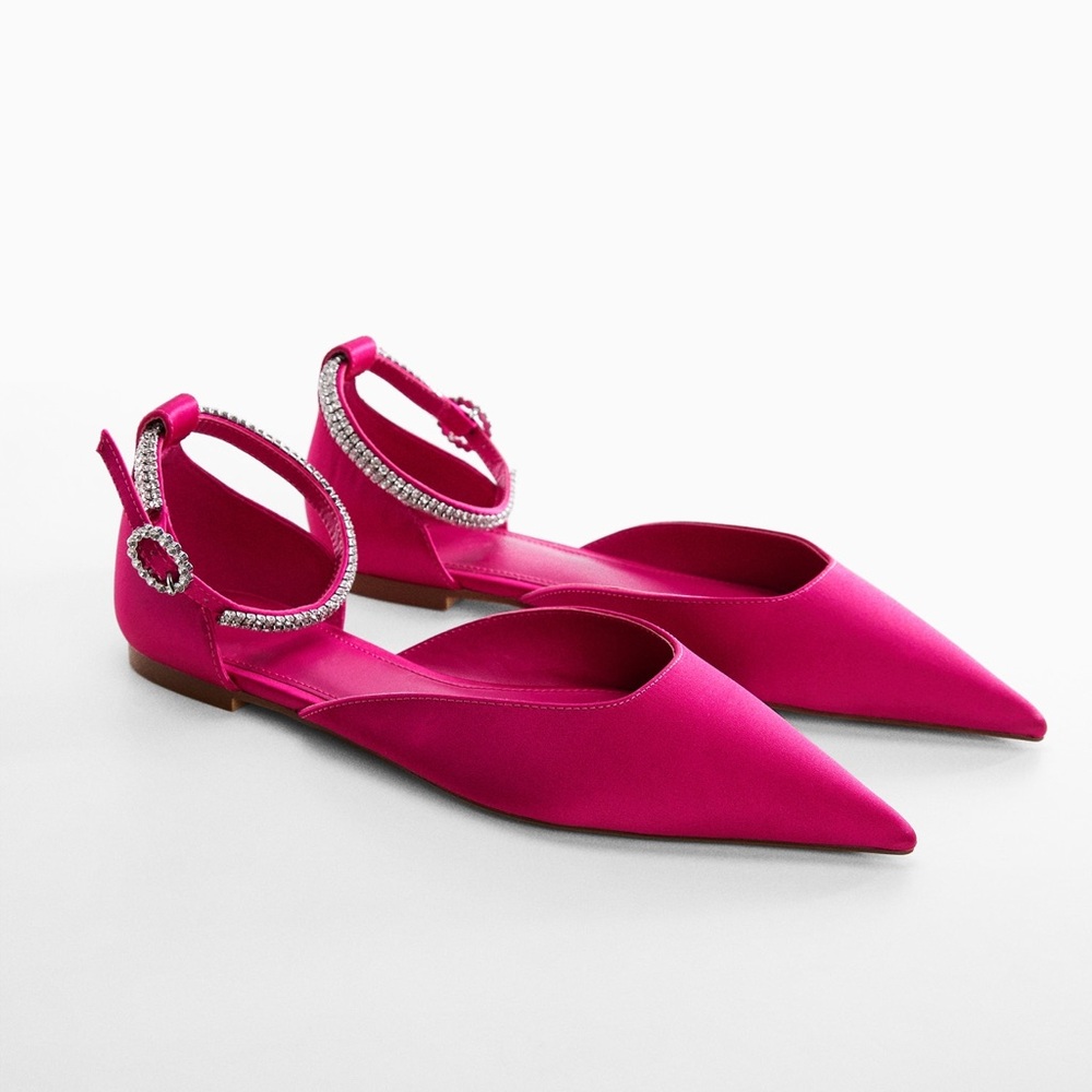 NWT Mango Elegant Pink Satin Women's Shoes size 7/37 - Picture 2 of 8